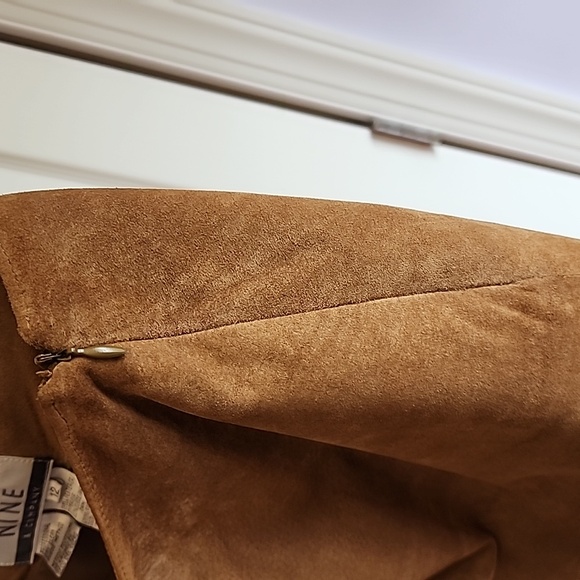 Nine & Co Vintage Skirt Tan real Suede size 12 - Picture 6 of 6